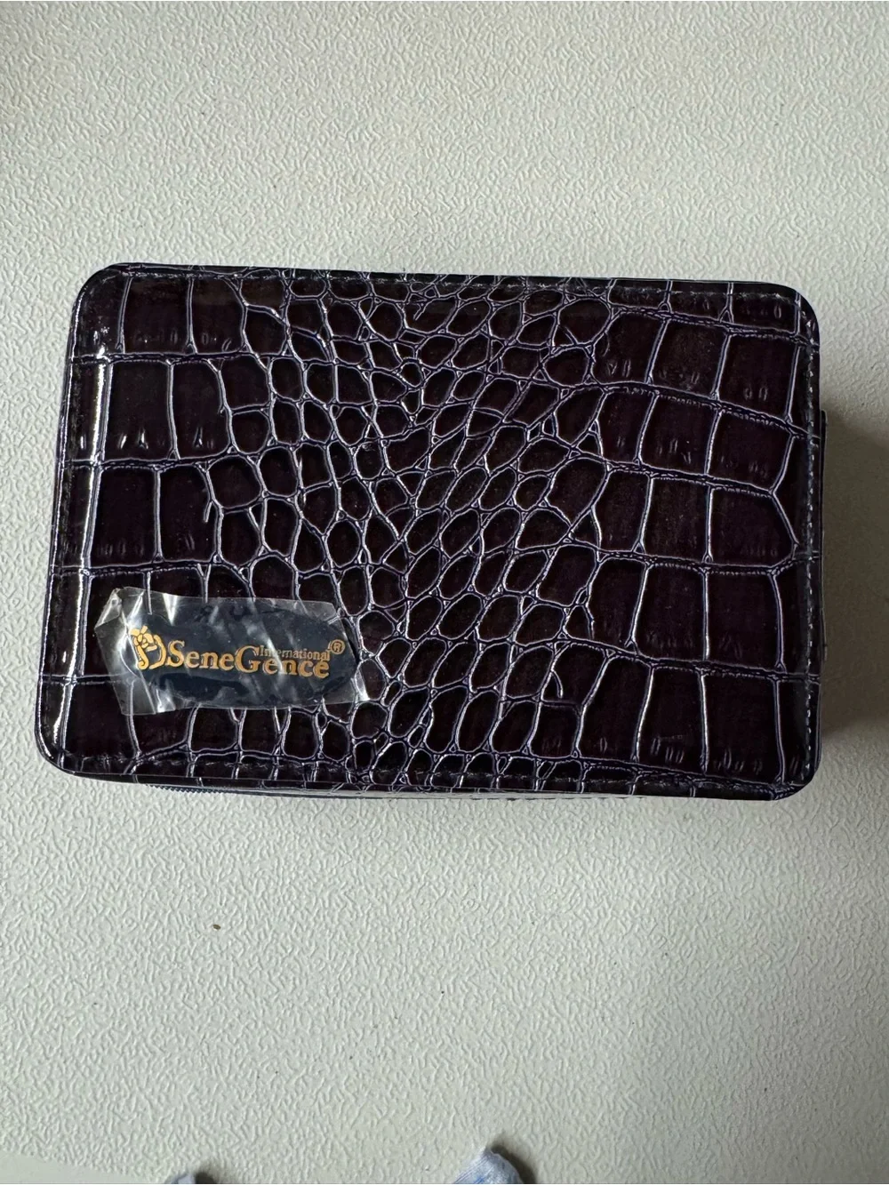 SeneGence Croc-Embossed Leather Makeup Case